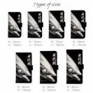 【手帳型】墨絵風 キハダマグロ 黒