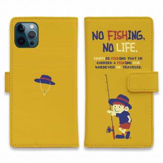 【手帳型】【釣りざんまい】釣りに行きたい少年_オレンジ