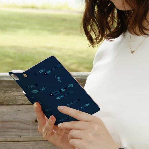 【手帳型】【釣りざんまい】レトロフィッシュ_ダーク