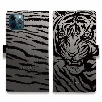 【Genuine】【手帳型】虎 タイガー シルバー