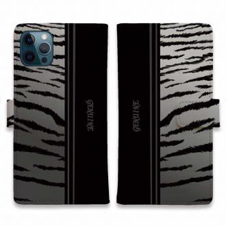 【Genuine】【手帳型】虎 タイガー シルバー ライン