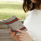 【Genuine】【手帳型】蛇柄 ベージュ 横ライン 縁担ぎ