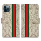 【Genuine】【手帳型】蛇柄 ベージュ 縦ライン 縁担ぎ