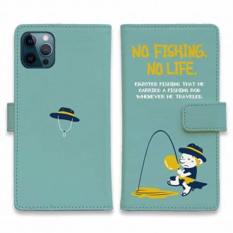 【手帳型】【釣りざんまい】ウトウトアングラー_ミント