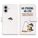 【手帳型】【釣りざんまい】ウトウトアングラー_ホワイト