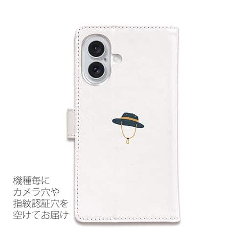 【手帳型】【釣りざんまい】ウトウトアングラー_ホワイト