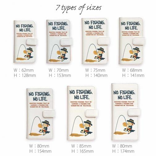 【手帳型】【釣りざんまい】ウトウトアングラー_ホワイト