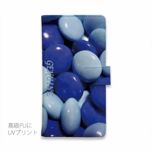 【Genuine】【手帳型】カラフル　チョコ　ブルー
