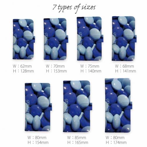 【Genuine】【手帳型】カラフル　チョコ　ブルー