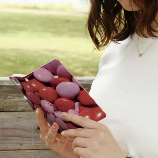 【Genuine】【手帳型】カラフル　チョコ　ピンク＆レッド