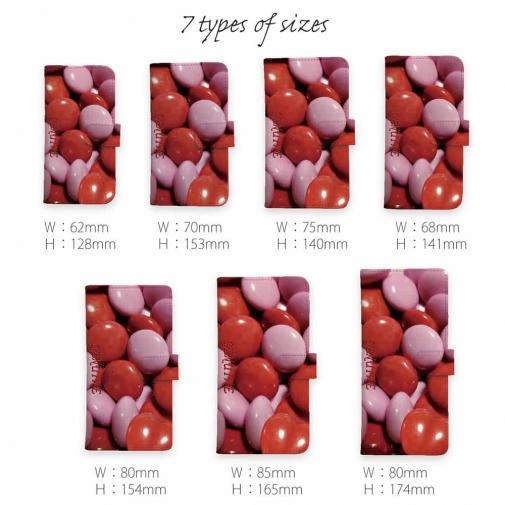 【Genuine】【手帳型】カラフル　チョコ　ピンク＆レッド