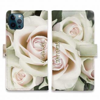 【Genuine】【手帳型】バラ（薔薇）　ホワイト