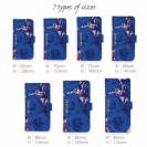 【Genuine】【手帳型】バラ（薔薇）　ブルー