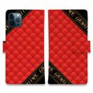 【Genuine】【手帳型】マトラッセ柄　ダイアゴナル　チェック　レッド