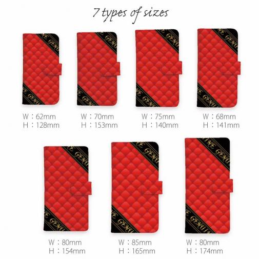 【Genuine】【手帳型】マトラッセ柄　ダイアゴナル　チェック　レッド