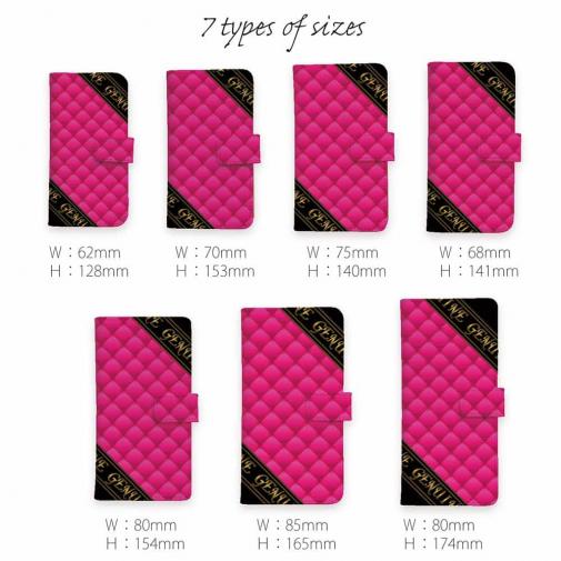 【Genuine】【手帳型】マトラッセ柄　ダイアゴナル　チェック　ピンク