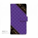 【Genuine】【手帳型】マトラッセ柄　ダイアゴナル　チェック　パープル
