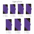 【Genuine】【手帳型】マトラッセ柄　ダイアゴナル　チェック　パープル