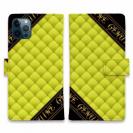 【Genuine】【手帳型】マトラッセ柄　ダイアゴナル　チェック　イエロー