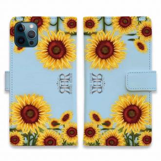 【ROMI HIME】【手帳型】ひまわり　ブルー