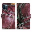 【Genuine】【手帳型】ジーンズ（デニム）　レッド