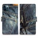 【Genuine】【手帳型】ジーンズ（デニム）　ブルー