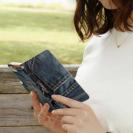 【Genuine】【手帳型】ジーンズ（デニム）　ブルー