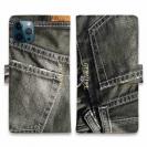 【Genuine】【手帳型】ジーンズ（デニム）　ブラック