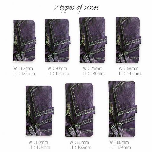 【Genuine】【手帳型】ジーンズ（デニム）　パープル