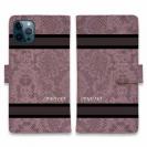 【Genuine】【手帳型】蛇柄 黒蛇 ピンク 横ライン 験担ぎ