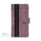 【Genuine】【手帳型】蛇柄 黒蛇 ピンク 縦ライン 験担ぎ