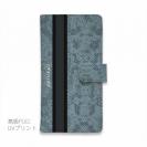【Genuine】【手帳型】蛇柄 黒蛇 ブルー 縦ライン 験担ぎ