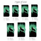 【ROMI HIME】【手帳型】狼エメラルドグリーン 月