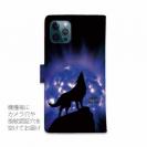 【ROMI HIME】【手帳型】狼ブルー 月