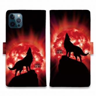 【ROMI HIME】【手帳型】狼レッド 月