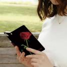 【Genuine】【手帳型】薔薇 　赤　黒