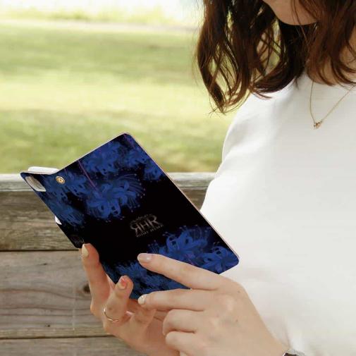 【ROMI HIME】【手帳型】彼岸花　ブルー