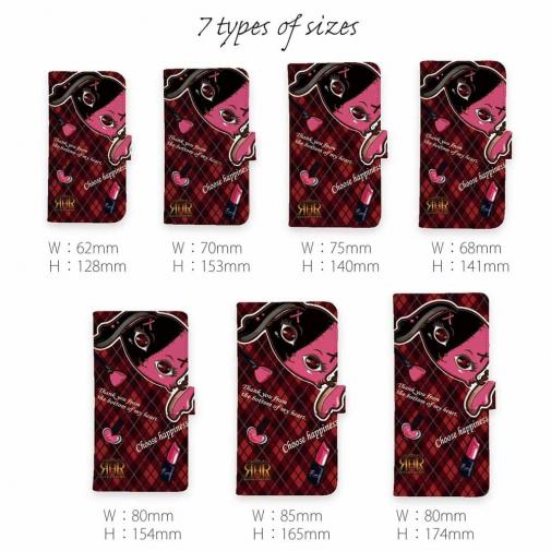 【ROMI HIME】【手帳型】うさぎ チェック  レッド ペア