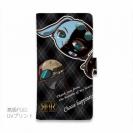 【ROMI HIME】【手帳型】うさぎ チェック  ブラック ペア