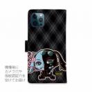 【ROMI HIME】【手帳型】うさぎ チェック  ブラック ペア