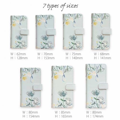 【手帳型】デリケートペイント ブルー