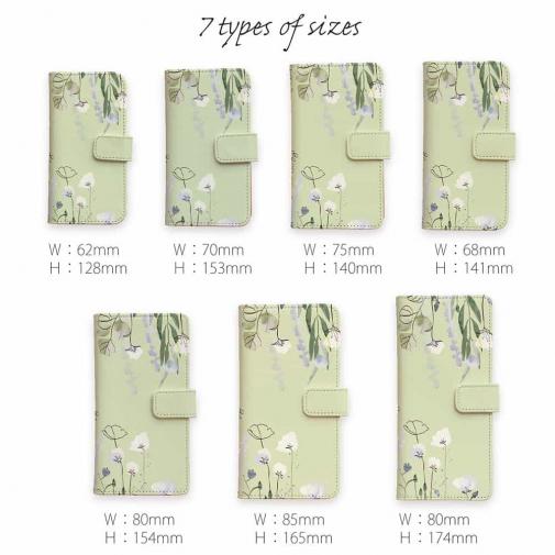 【手帳型】デリケートペイント グリーン