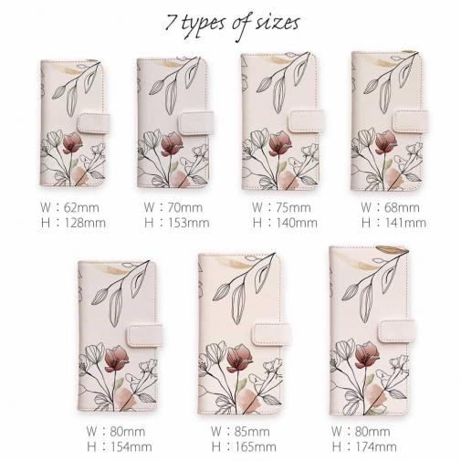 【手帳型】デリケートペイント ピンク