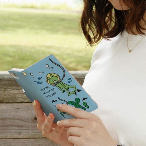 【手帳型】水中散歩するカエルくん(wakat)