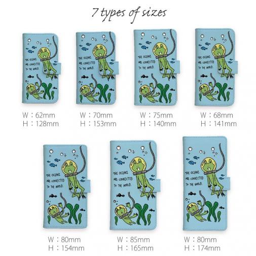 【手帳型】水中散歩するカエルくん(wakat)