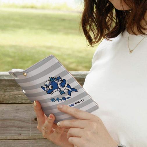 唐津ボート【手帳型】か・らっキー＆ロゴ Ver.グレー