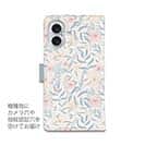 【手帳型】春花＆夏花 ライトブルー＆ピンク