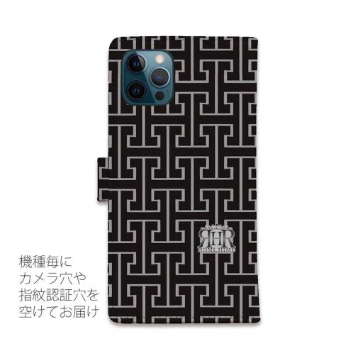 【ROMI HIME】【手帳型】マーク・ロゴ ブラック