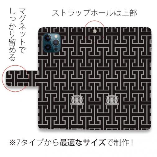 【ROMI HIME】【手帳型】マーク・ロゴ ブラック