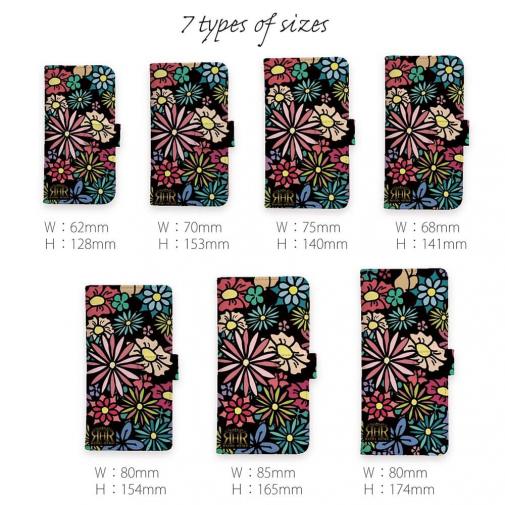 【ROMI HIME】【手帳型】蝶 花 花柄 レトロ ブラック